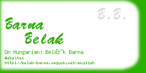 barna belak business card